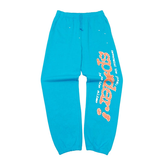 Sp5der Sweatpants Blue and Orange
