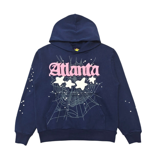 Atlanta Sp5der Hoodie Navy and Pink