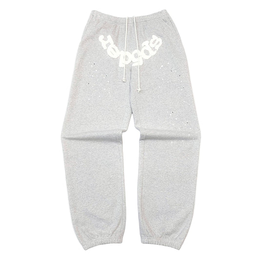 Sp5der Sweatpants Grey and White